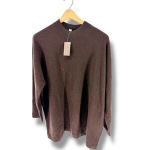 J. Jill Cashmere Sweater XL Chestnut Brown Mock Neck Tunic Pullover NWT $199